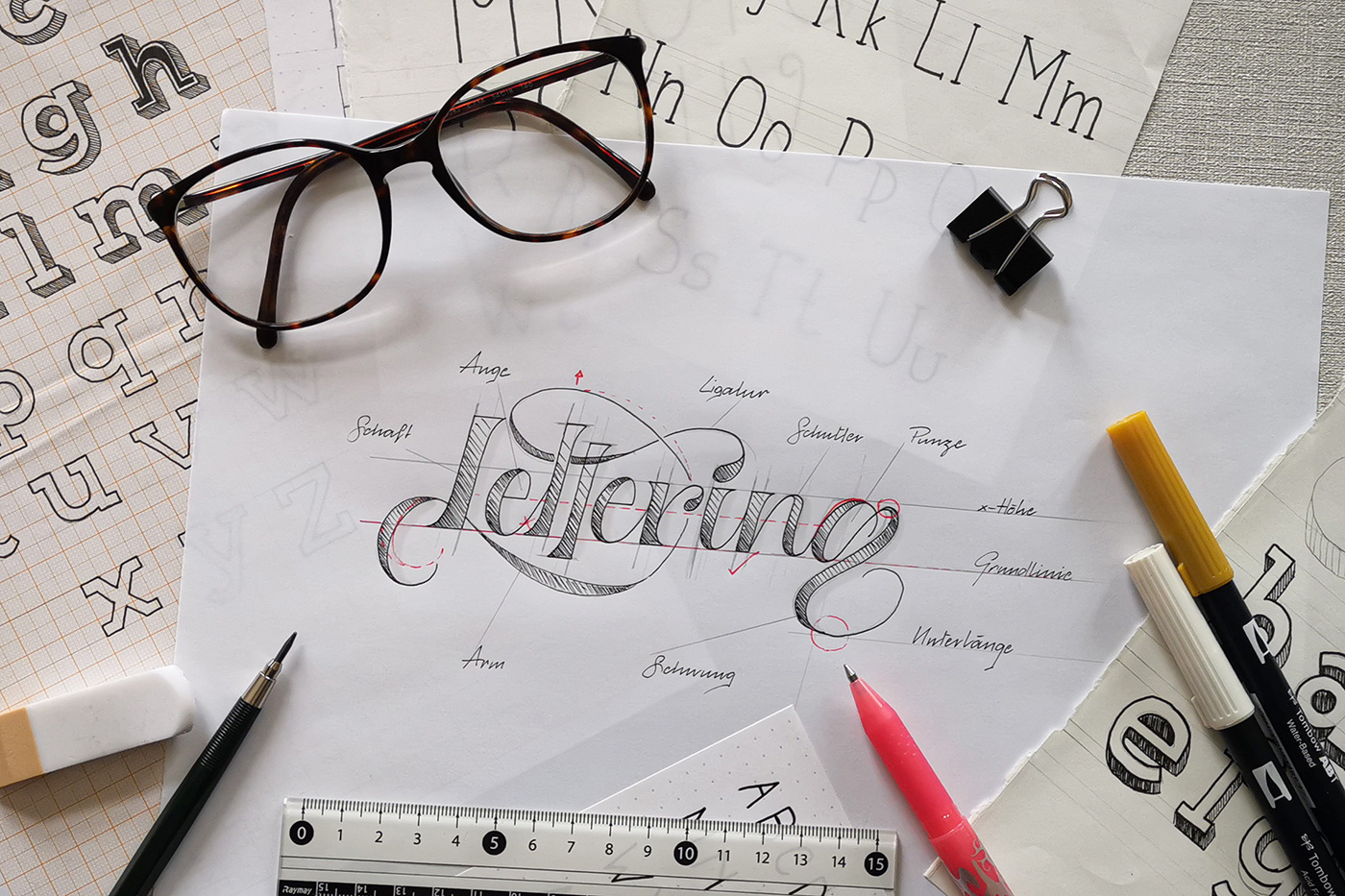 Handlettering Skizze